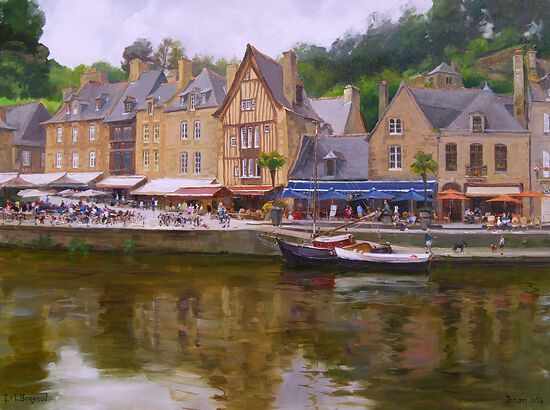 Citlin Rance Evgeny and Lydia BARANOV - La Rance Reflections, Dinan- Oil - Painting ...
